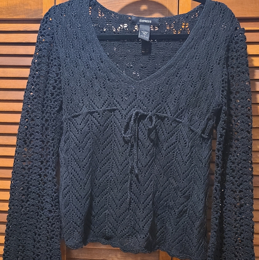 90's Express Boho Crocheted Sweater